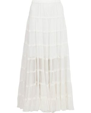 AllSaints Eva Tiered Midi Skirt - White