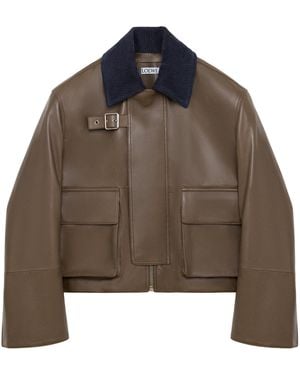 Loewe Lambskin Aviator Jacket - Brown