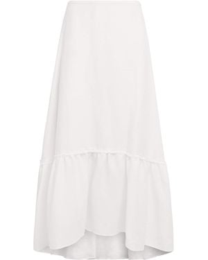 Agnona Cotton Tiered Maxi Skirt - White