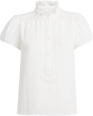 ME+EM Cotton Cheesecloth Blouse - White