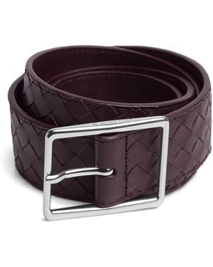 Bottega Veneta Calfskin Intrecciato Piccolo Belt - Red