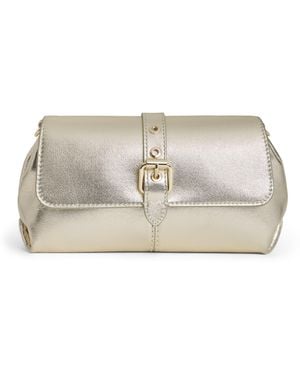 Maje Metallic Leather Miss M Clutch Bag - Gray