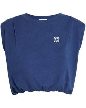 Sandro Organic Cotton Crop T-Shirt - Blue