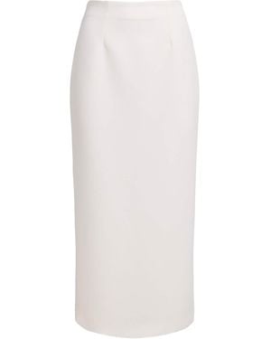 Roland Mouret Crepe Midi Pencil Skirt - White