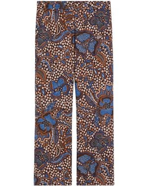 Weekend by Maxmara Printed Straight Trousers - Blue