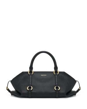 McQueen Leather Farringdon Top-Handle Bag - Black