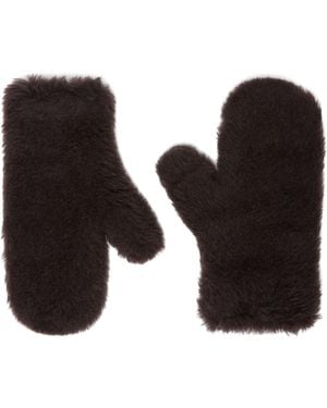 Max Mara Alpaca-Wool-Silk Gloves - Black