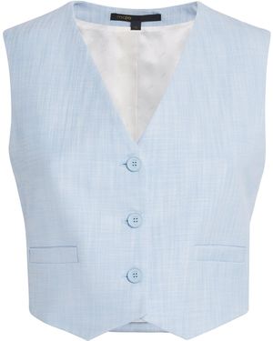 Maje Mélange-Weave Waistcoat - Blue