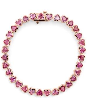 SHAY And Sapphire Heart Tennis Bracelet - Pink