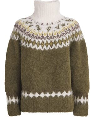 Rag & Bone Alpaca-Blend Jacquard Beth Jumper - Green