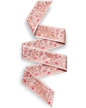 Cartier Silk Panthère Fauna And Flora Scarf - Pink