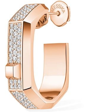 Messika Modernist Medium And Diamond Single Hoop Earring - White