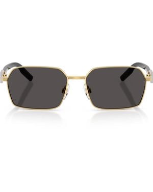 Dolce & Gabbana Wire-Frame Rectangular Sunglasses - Metallic