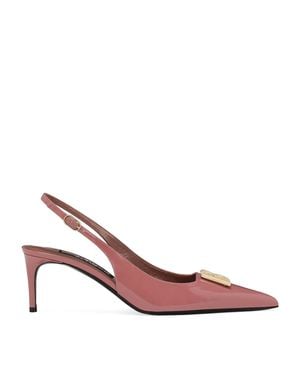 Dolce & Gabbana Lollo 60 Patent Leather Slingback Court Shoes - Pink
