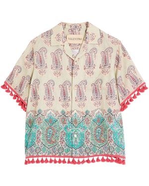 Valentino Linen Voyage Imaginaire Bowling Shirt - Multicolor