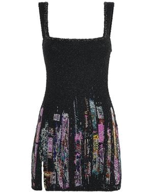 Clio Peppiatt Embellished Tokyo Mini Dress - Black