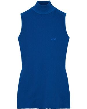 Loewe Sleeveless Rollneck Top - Blue