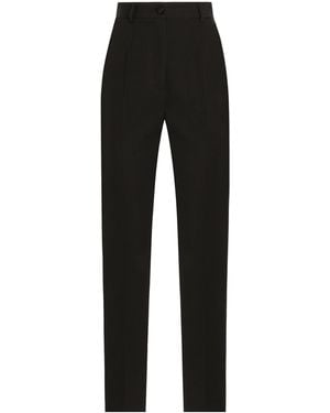 Dolce & Gabbana Virgin Wool-Blend Tuxedo Pants - Black