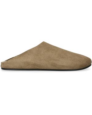 The Row Hudson Suede Slides - Brown