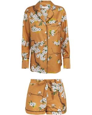 Olivia Von Halle Silk Carmena Alba Pyjama Set - Metallic