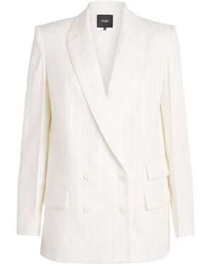 Maje Double-Breasted Blazer - White