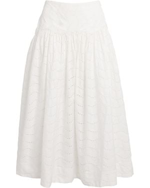 Polo Ralph Lauren Cotton Eyelet Maxi Skirt - White