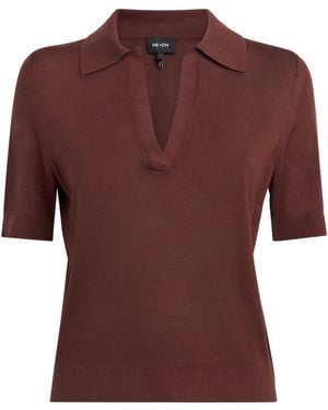 ME+EM Silk Polo Shirt - Brown