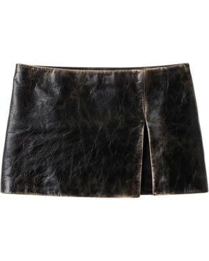 Miu Miu Calfskin Mini Skirt - Black