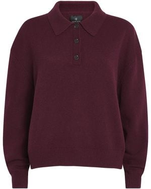 Anine Bing Cashmere Lee Polo Jumper - Purple