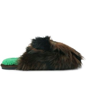Kurt Geiger Faux Fur Kensington Slippers - Black
