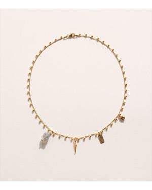 Hermina Athens Plated Olympos Charm Necklace - Natural
