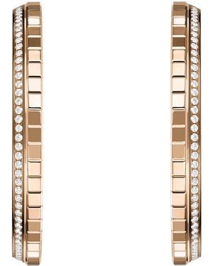 Chopard Small And Diamond Ice Cube Hoop Earrings - Metallic