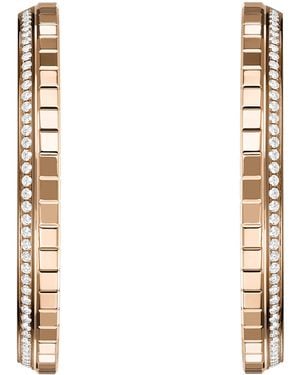 Chopard Small And Diamond Ice Cube Hoop Earrings - Metallic