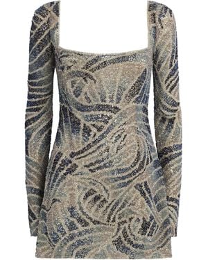 Clio Peppiatt Beaded Mare Mini Dress - Grey