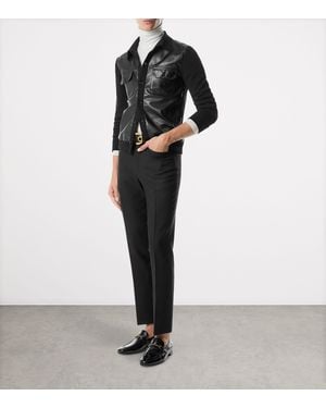 Tom Ford Leather-Wool Shirt - Black
