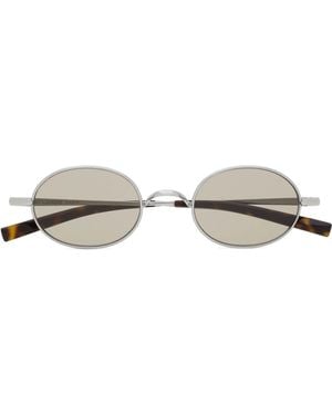 Saint Laurent Tortoiseshell Oval Sunglasses - Metallic