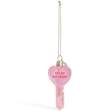 Harrods Key To My Heart Tree Decoration - Pink