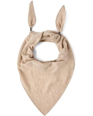 Brunello Cucinelli Cashmere Shiny Scarf - White