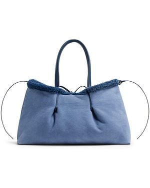 Bottega Veneta Shearling Pinacoteca Tote Bag - Blue