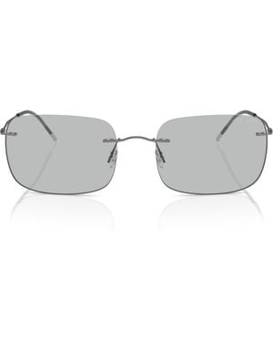 Giorgio Armani Metal Pillow Sunglasses - Grey