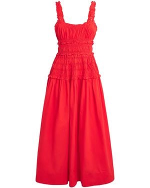 Doen Organic Cotton Marianne Midi Dress - Red