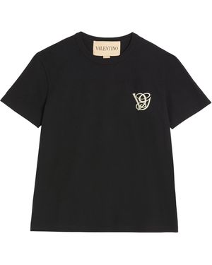 Valentino Garavani Cotton Monogram T-Shirt - Black