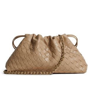 Bottega Veneta Intrecciato Leather Notte Shoulder Bag - Brown