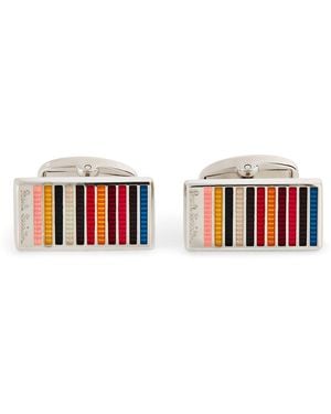 Paul Smith Signature Stripe Cufflinks - Red