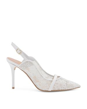 Malone Souliers Lace Marion Slingback Court Shoes 85 - White