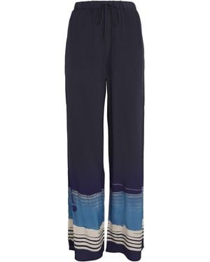 Sir. The Label Silk Wide-Leg Mariner Trousers - Blue