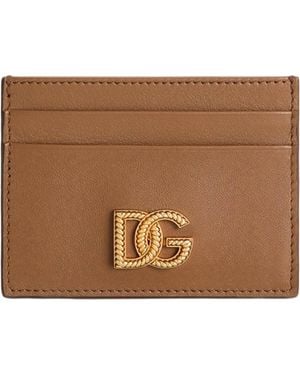 Dolce & Gabbana Calfskin Dg Millennials Card Holder - Brown