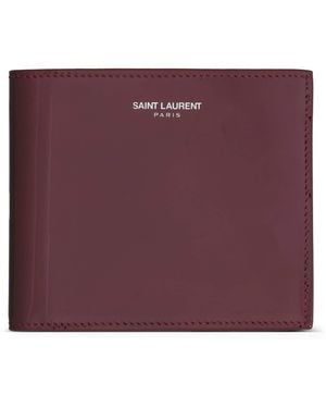 Saint Laurent Calfskin East/West Wallet - Purple