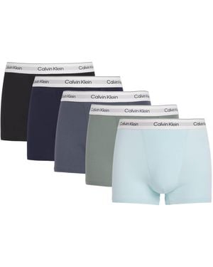 Calvin Klein Stretch-Cotton Relaxed Icon Trunks - Blue
