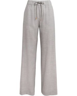 Colombo Cashmere Wide-Leg Pants - Gray